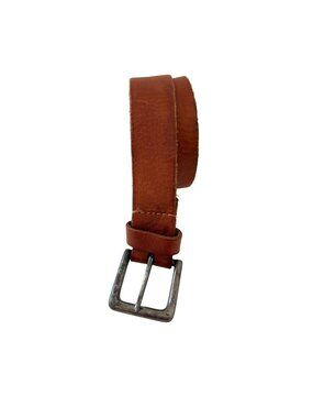 Lucky Brand Brown Leather Belt Distressed Metal Buckle